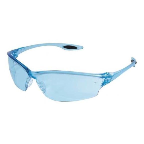 Oxulux, Safety Glasses, Anti-Scratch, Light Blue Lens, Blue Frame, Frameless 2VLA2