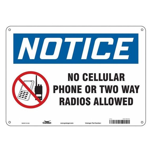 Condor Safety Sign,10 in x 14 in,Aluminum 451P44