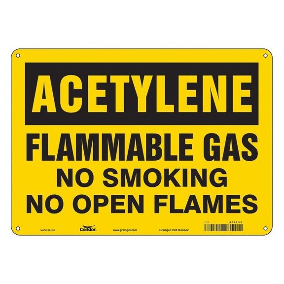 Safety Sign, 10" H, 14 in W, Horizontal Rectangle, English, 478F33