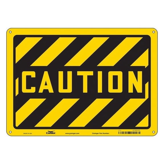 Caution, , 14 in W x 10 in H, Horizontal Rectangle, Aluminum, 478X23 478X23