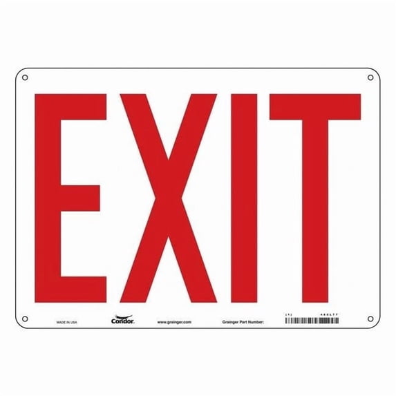 Condor Exit Sign, Aluminum, 14" W, 10" H, Exit, White 480L77