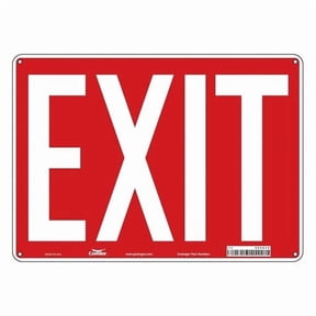 Condor Exit Sign, Aluminum, 14" W, 10" H, Exit, Red 486X33