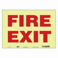 thumbnail image 1 of Safety Sign Emergency Exit, Glow Vinyl, 14 in W, 10 in H, FIRE EXIT, White 467W09, 1 of 1