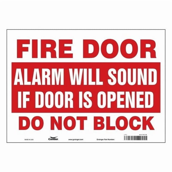 Safety Sign Emergency Exit, Vinyl, 14 in W, 10 in H, White 467P56
