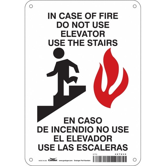 Condor Safety Sign,10 in x 7 in,Polyethylene 467U40 467U40 ZO-G5578988