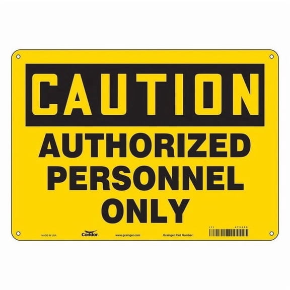 Safety Sign, 10 in Height, 14 in Width, Aluminum, Horizontal Rectangle, English, 472J66