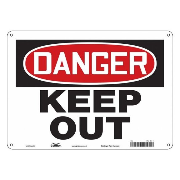 Condor Safety Sign,10 inx14 in,Aluminum 472R30