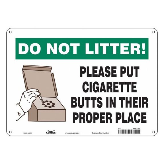 Safety Sign, 10" H, 14 in W, Horizontal Rectangle, English, 474C17