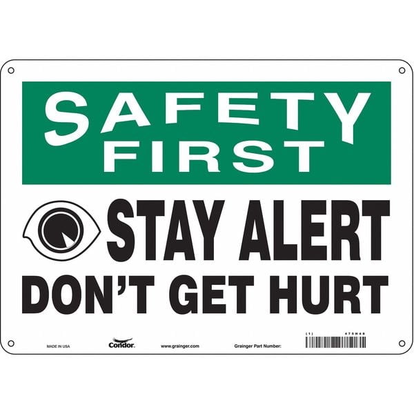 Condor Safety Sign,10 inx14 in,Aluminum 475H48 - Walmart.com