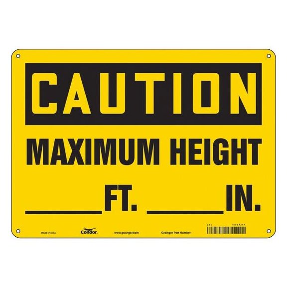 Condor Safety Sign,10 inx14 in,Aluminum 485K07