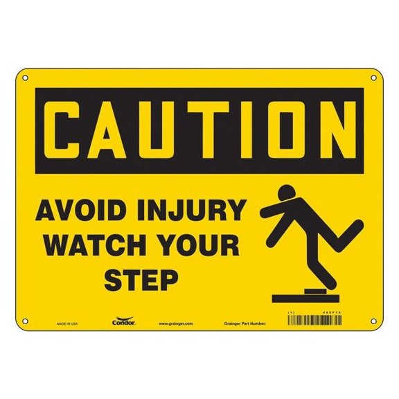 Condor Safety Sign,10 inx14 in,Aluminum 485P76
