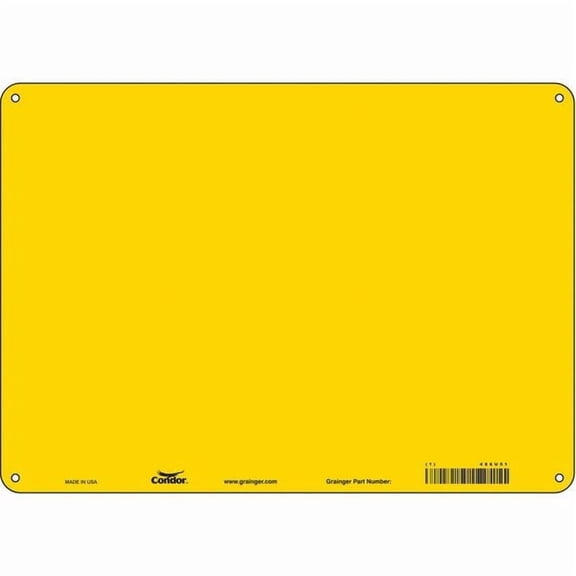 Condor Blank Sign, 14" W, 10" H, No Text, Aluminum, Yellow 486U51