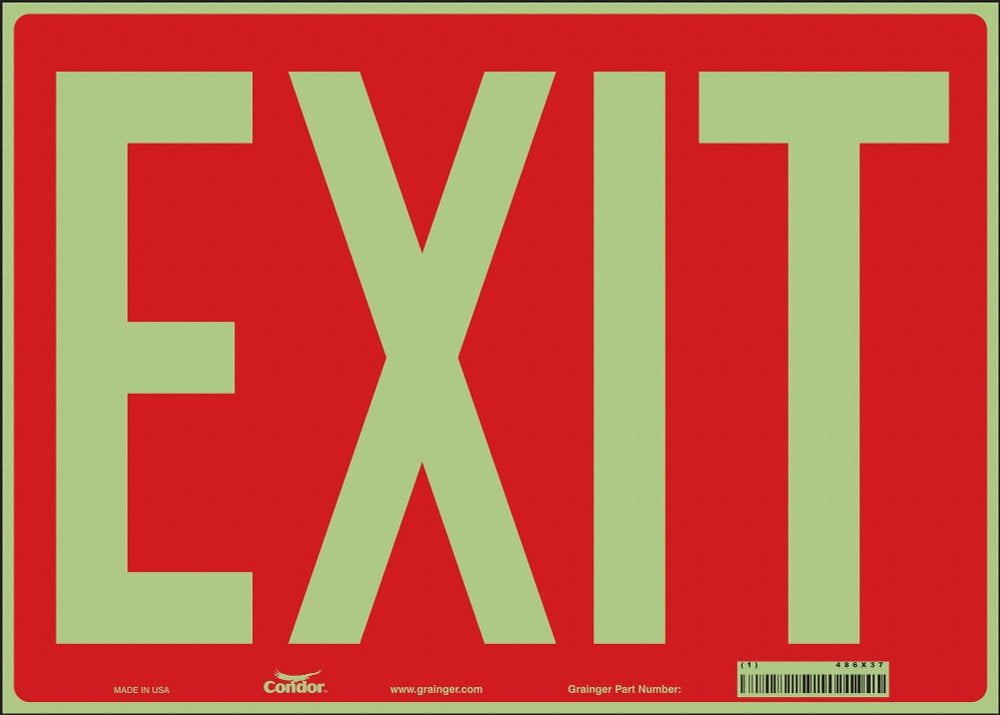 Condor Safety Sign,10 inx14 in,Glow Vinyl 486X37 486X37 ZO Condor Safety Sign,10 inx14 in,Glow Vinyl 486X37 486X37 ZO
