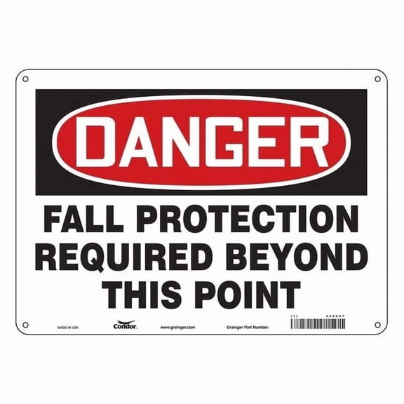 Safety Sign, 10 in Height, 14 in Width, Polyethylene, Horizontal Rectangle, English, 465A27