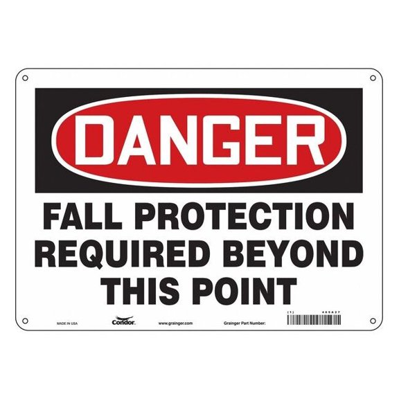 Condor Safety Sign,10 inx14 in,Polyethylene 465A27