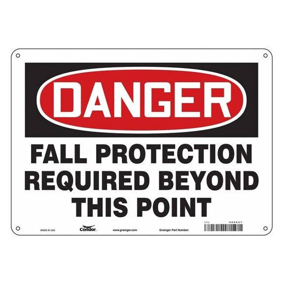 Safety Sign, 10 in Height, 14 in Width, Polyethylene, Horizontal Rectangle, English, 465A27
