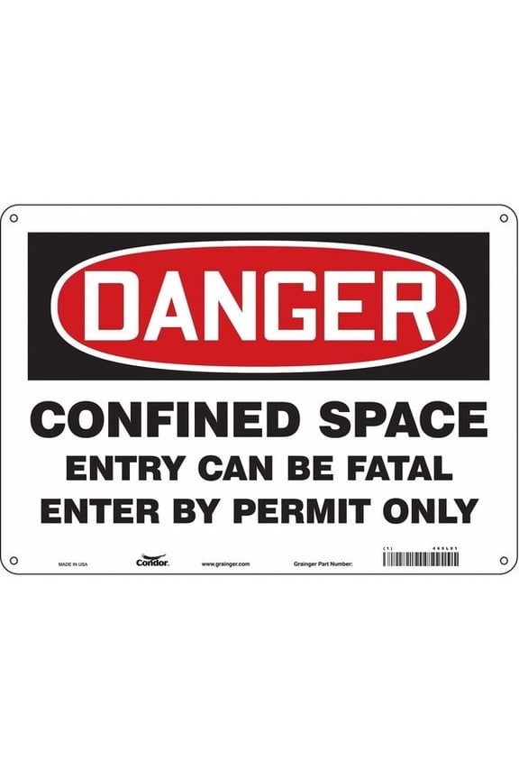 Safety Sign,10 inx14 in,Polyethylene 465L01
