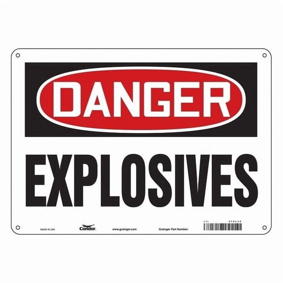 Safety Sign, 10 in Height, 14 in Width, Polyethylene, Horizontal Rectangle, English, 470L42