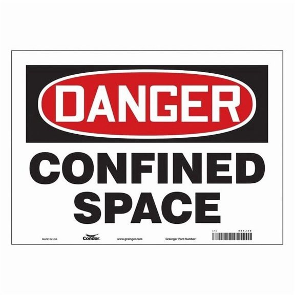 Safety Sign, 10 in Height, 14 in Width, Vinyl, Horizontal Rectangle, English, 465J30 465J30