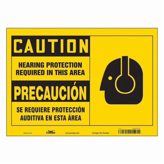 Condor Safety Sign,14" W,10" H,0.004" Thickness, 465Z75 465Z75
