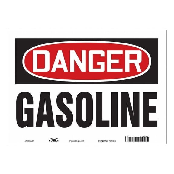Safety Sign, 10 in Height, 14 in Width, Vinyl, Horizontal Rectangle, English, 470U34 470U34