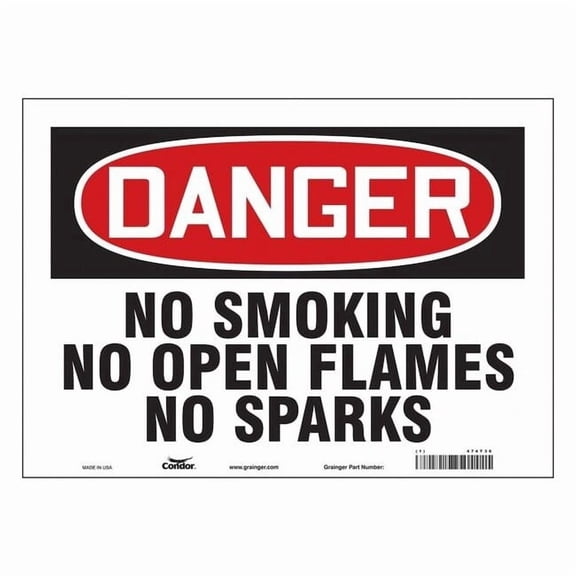 Safety Sign, 10" H, 14 in W, Vinyl, Horizontal Rectangle, English, 474T36 474T36