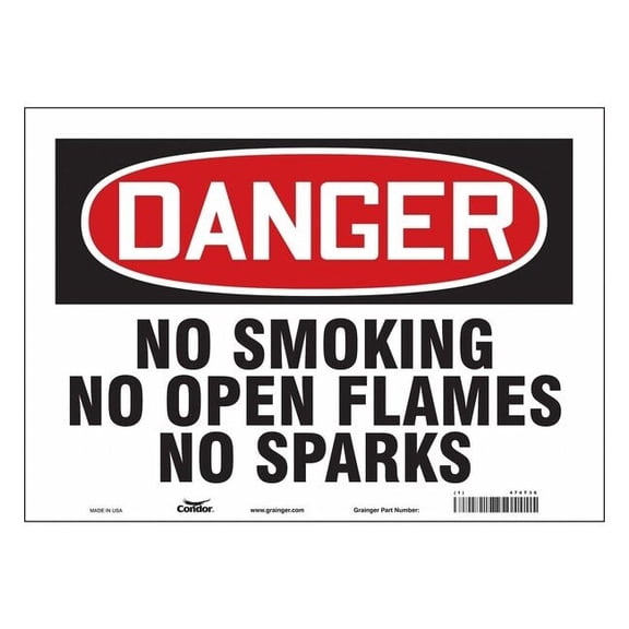 Safety Sign, 10" H, 14 in W, Vinyl, Horizontal Rectangle, English, 474T36