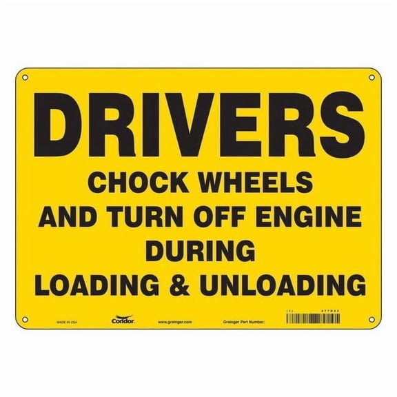 Safety Sign, 10 in Height, 14 in Width, Vinyl, Horizontal Rectangle, English, 477D52 477D52