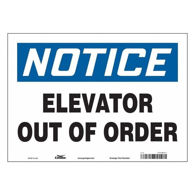 Condor Safety Sign,10 inx14 in,Vinyl 479M67 - Walmart Business Supplies