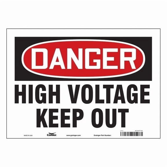 Safety Sign, 10 in Height, 14 in Width, Vinyl, Horizontal Rectangle, English, 479T78 479T78