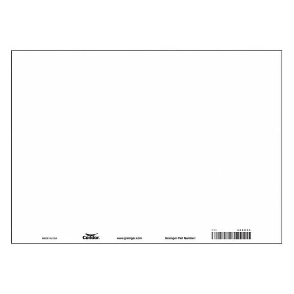 Condor Blank Sign, 14" W, 10" H, No Text, Vinyl, White 486U34