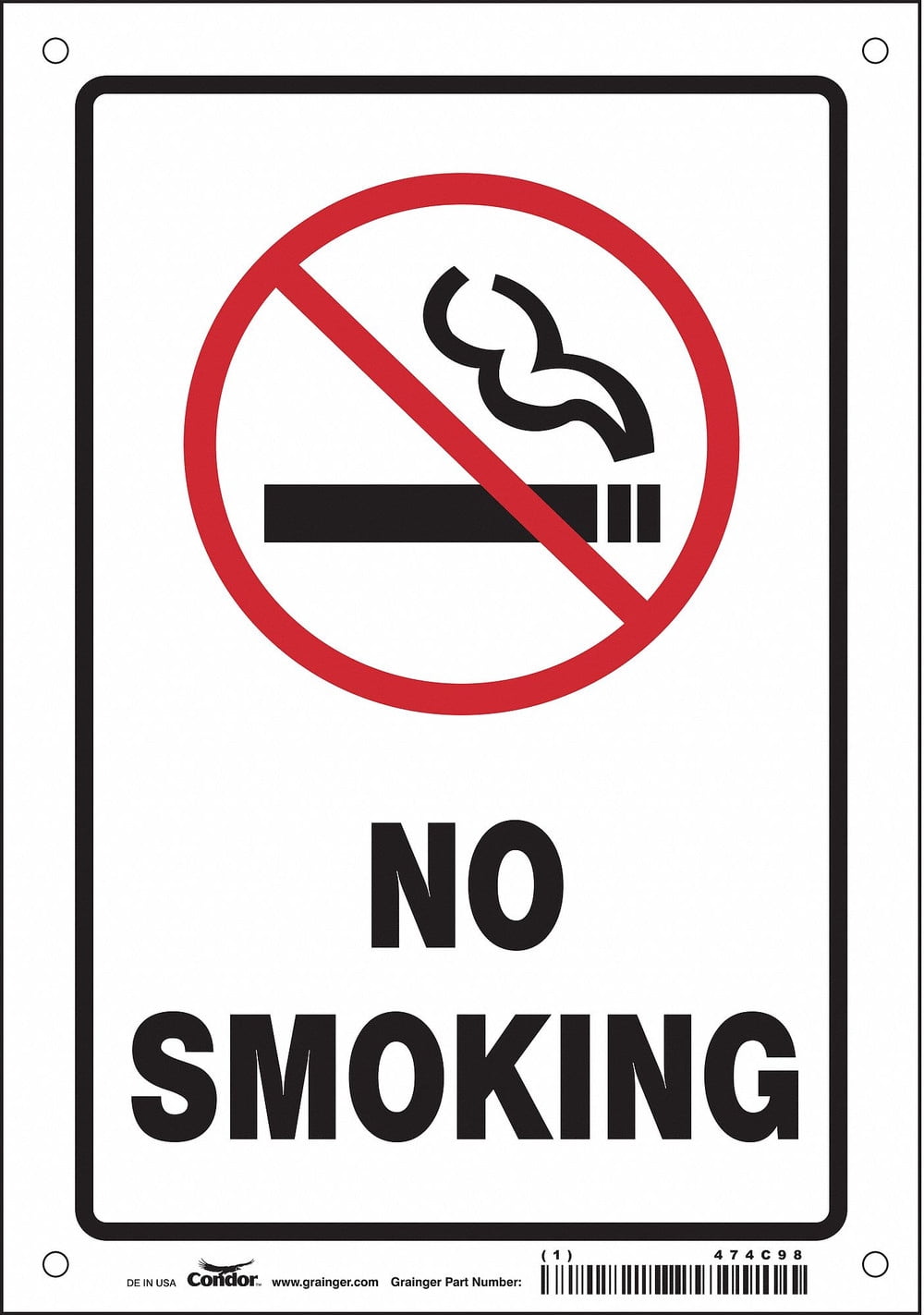 Condor Safety Sign,10 inx7 in,Aluminum 474C98 474C98 ZO-G5516292 ...
