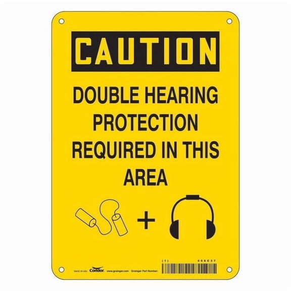 Safety Sign, 10 in Height, 7 in Width, Polyethylene, Horizontal Rectangle, English, 466C37