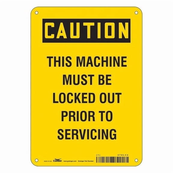 Safety Sign, 10 in Height, 7 in Width, Polyethylene, Horizontal Rectangle, English, 478L34
