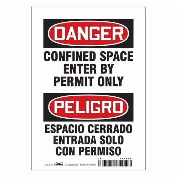 Condor Safety Sign,10 inx7 in,Vinyl 465K68
