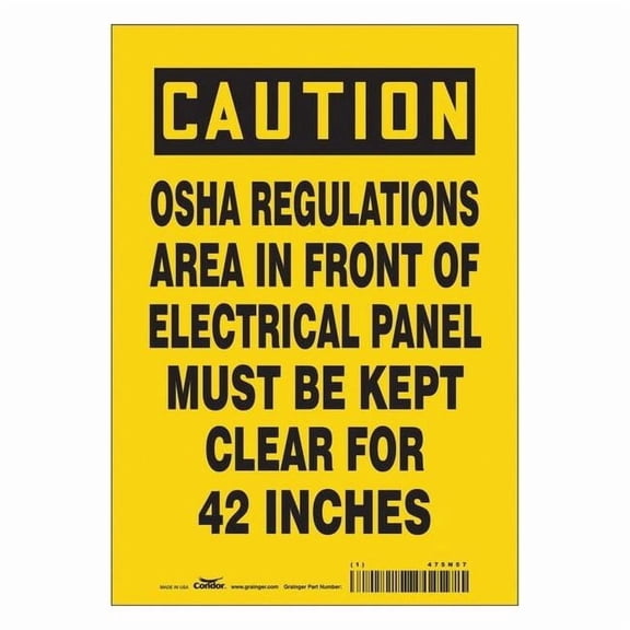 Safety Sign, 10 in Height, 7 in Width, Vinyl, Horizontal Rectangle, English, 475N57 475N57