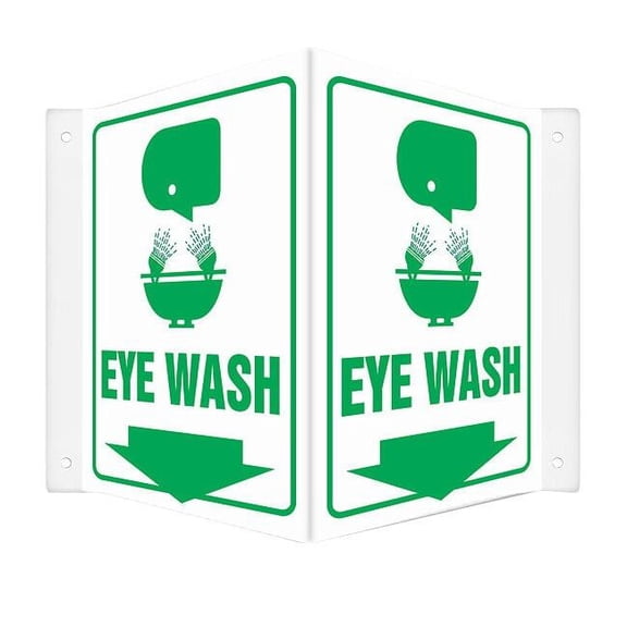 Condor EYE WASH, 14 in W x 12 in H, V-Shape Projection, PETG, 480Y10 480Y10