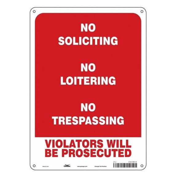 Security Sign, 14 in H, 10 in W, Aluminum, Vertical Rectangle, English, 453N54