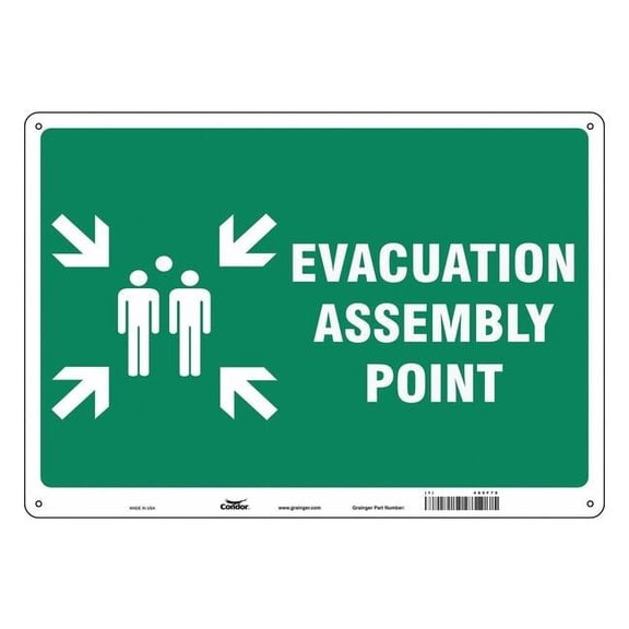 Safety Sign, 14 in Height, 20 in Width, Aluminum, Horizontal Rectangle, English