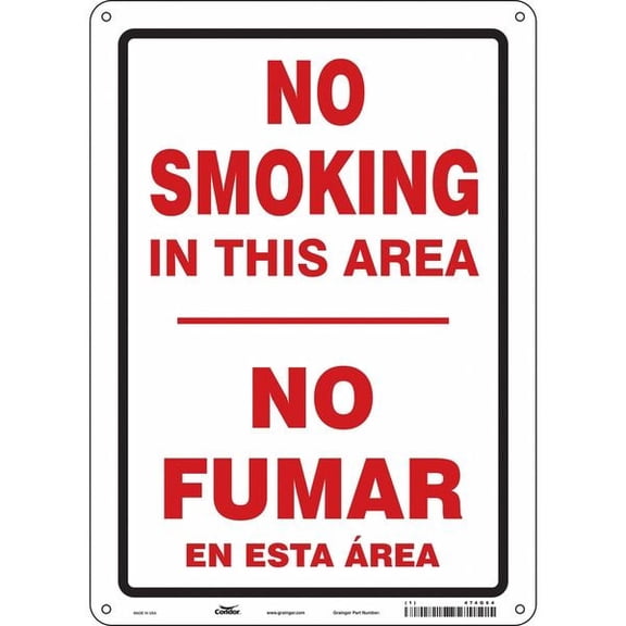 Safety Sign, 14 in H, 10" W,  Vertical Rectangle, English, Spanish, 474G64