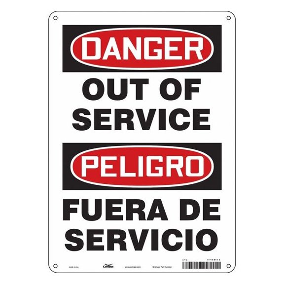 Condor Safety Sign,14 inx10 in,Aluminum 479M43