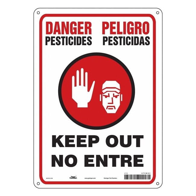 Condor Safety Sign,14 inx10 in,Polyethylene 470N83 - Walmart.com