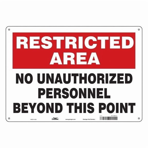 Safety Sign, 14 in H, 20 in W, Polyethylene, Horizontal Rectangle, English, 472W91 472W91