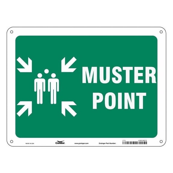 Safety Sign, 18 in Height, 24 in Width, Aluminum, Horizontal Rectangle, English