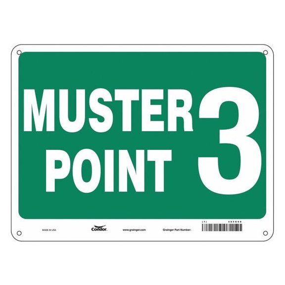 Safety Sign, 18 in Height, 24 in Width, Aluminum, Horizontal Rectangle, English