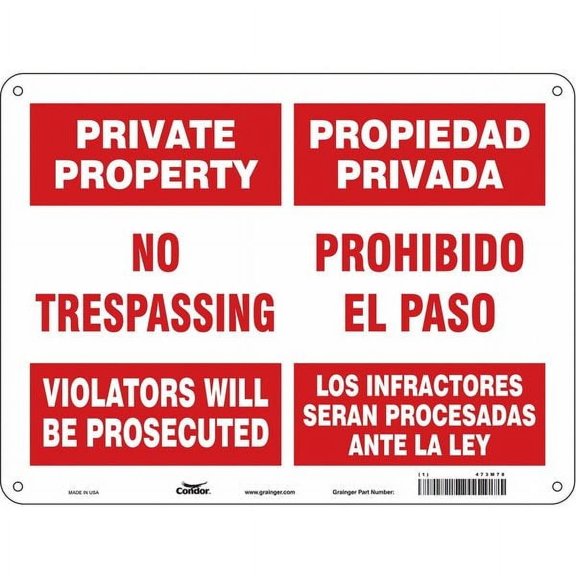 Condor Safety Sign,18 inx24 in,Aluminum 473M78