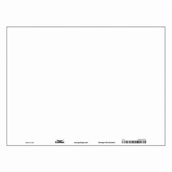 Condor Blank Sign, 24" W, 18" H, No Text, Plastic, White 486U29