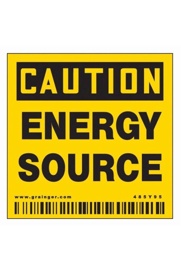 Electrical Sign,2"W,2"H,0.004" Thickness 485Y95