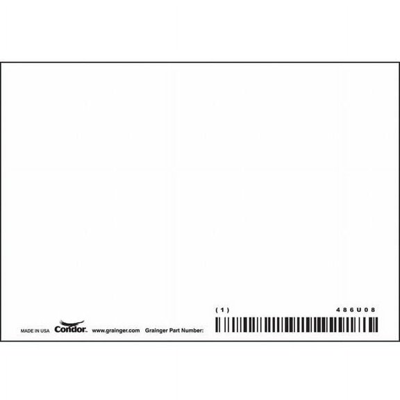 Condor Blank Sign, 5" W, 3-1/2" H, No Text, Aluminum, White 486U08