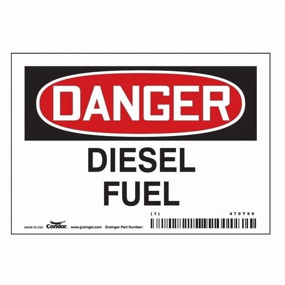 Safety Sign, 3 1/2 in Height, 5 in Width, Vinyl, Horizontal Rectangle, English, 470T99 470T99